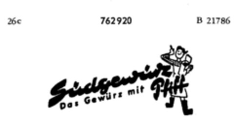 Südgewürz Das Gewürz mit Pfiff Logo (DPMA, 30.01.1960)