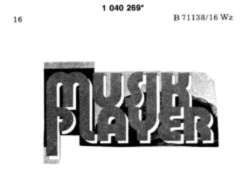MUSIK PLAYER Logo (DPMA, 04.10.1982)