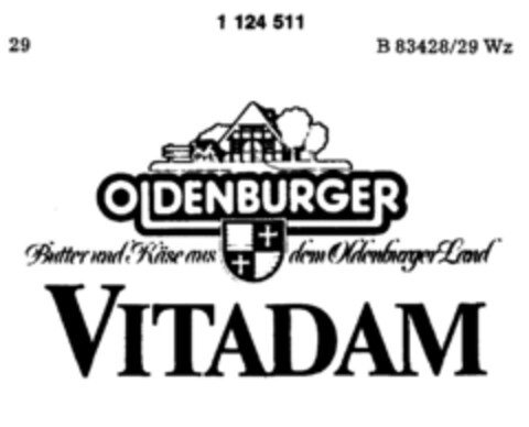 OLDENBURGER VITADAM Butter und Käse aus dem Oldenburger Land Logo (DPMA, 12/15/1987)