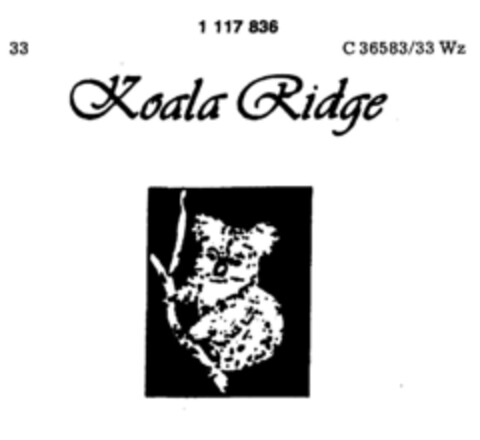 Koala Ridge Logo (DPMA, 07/09/1987)