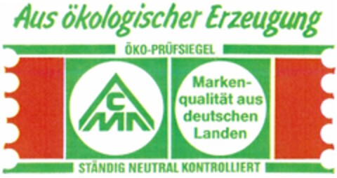 CMA Aus ökologischer Erzeugung ÖKO-PRÜFSIEGEL Logo (DPMA, 01/26/1994)