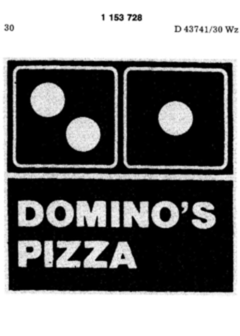 DOMINO'S PIZZA Logo (DPMA, 04.09.1987)