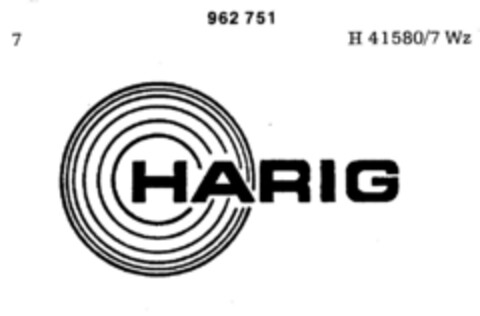 HARIG Logo (DPMA, 09.03.1976)