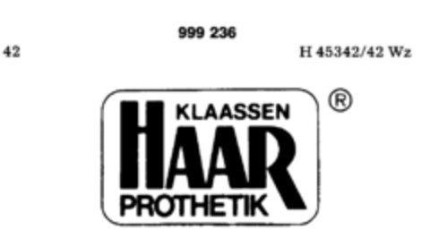 KLAASSEN HAAR PROTHETIK Logo (DPMA, 04/02/1979)