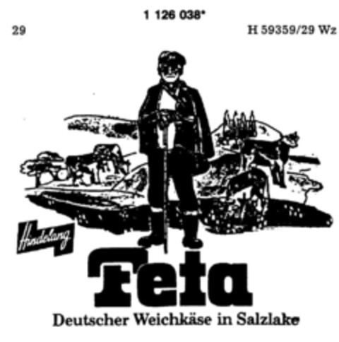 Hindelang Feta Deutscher Weichkäse in Salzlake Logo (DPMA, 04/15/1988)