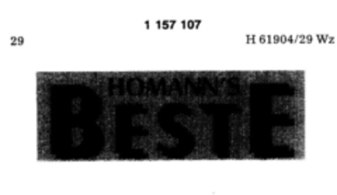 HOMANN'S BESTE Logo (DPMA, 04.07.1989)