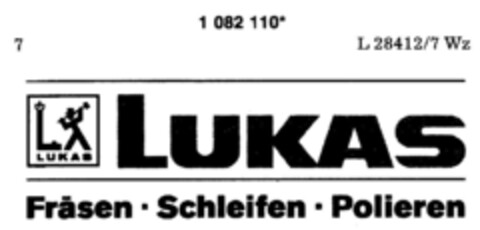 LUKAS Fräsen - Schleifen - Polieren Logo (DPMA, 01.08.1985)