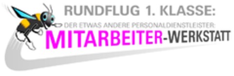 RUNDFLUG 1. KLASSE: DER ETWAS ANDERE PERSONALDIENSTLEISTER: MITARBEITER-WERKSTATT Logo (DPMA, 18.07.2016)