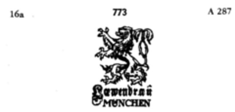 Löwenbräu MÜNCHEN Logo (DPMA, 04.02.1886)