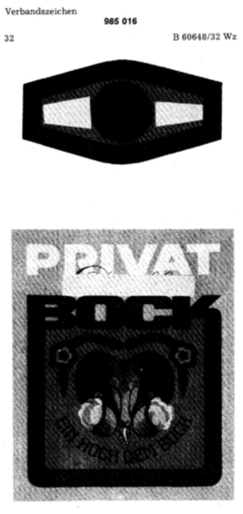 PRIVAT BOCK EIN HOCH DEM BOCK Logo (DPMA, 06/10/1978)