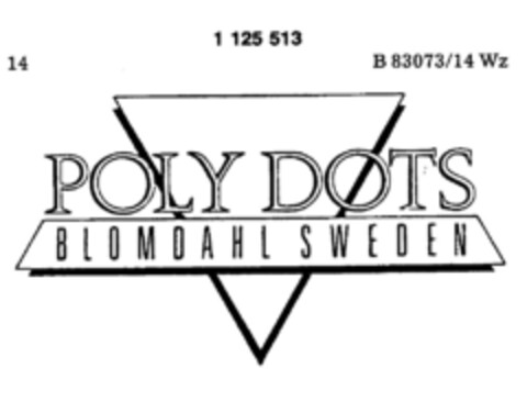 POLY DOTS BLOMDAHL SWEDEN Logo (DPMA, 31.10.1987)