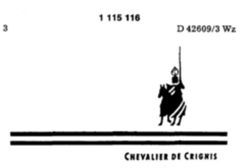 CHEVALIER DE CRIGNIS Logo (DPMA, 02.10.1986)