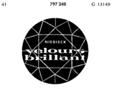 NIEDIECK velours brillant Logo (DPMA, 30.01.1964)