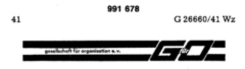 G für O gesellschaft für organisation e.v. Logo (DPMA, 04/02/1979)