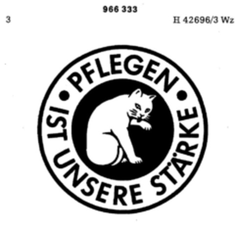 PFLEGEN IST UNSERE STÄRKE Logo (DPMA, 03.02.1977)
