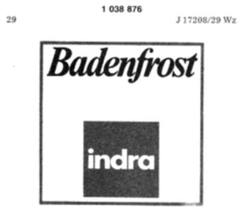 Badenfrost indra Logo (DPMA, 12/15/1981)