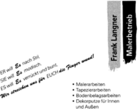 Frank Langer Malerbetrieb Logo (DPMA, 28.03.1994)