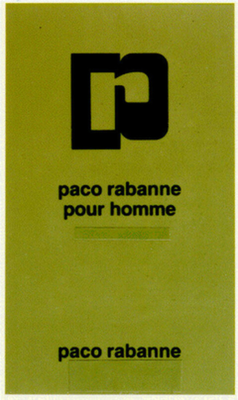 paco rabanne pour homme Logo (DPMA, 17.01.1986)