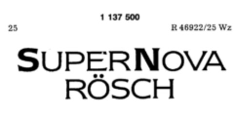 SUPER NOVA RÖSCH Logo (DPMA, 07/13/1988)