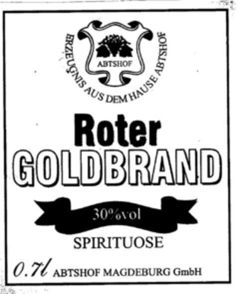 Roter GOLDBRAND Logo (DPMA, 20.10.2000)