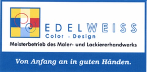 EDELWEISS Color - Design Meisterbetrieb des Maler- und Lackiererhandwerks Logo (DPMA, 01.10.2004)