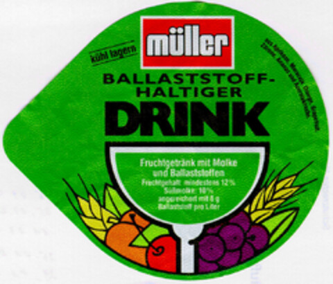 müller BALLASTSTOFFHALTIGER DRINK Logo (DPMA, 14.06.1996)