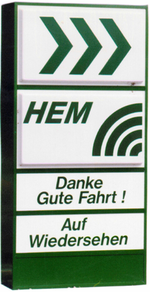 HEM Danke Gute Fahrt! Auf Wiedersehen Logo (DPMA, 09.09.1996)