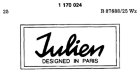 Julien DESIGNED IN PARIS Logo (DPMA, 07/01/1989)