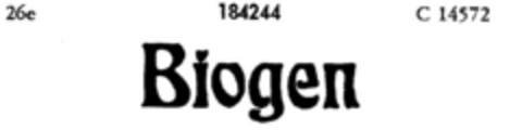 Biogen Logo (DPMA, 07/16/1913)
