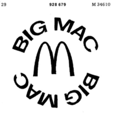 BIG MAC BIG MAC M Logo (DPMA, 10.08.1971)