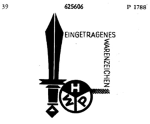 HWP EINGETRAGENES WARENZEICHEN Logo (DPMA, 09/25/1951)