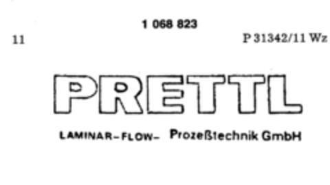 PRETTL LAMINAR-FLOW- Prozeßtechnik GmbH Logo (DPMA, 27.03.1984)