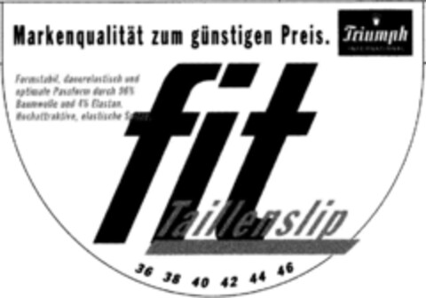 Triumph fit Taillenslip Logo (DPMA, 06.08.1994)