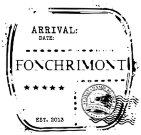 FONCHRIMONT ARRIVAL: DATE: SYDNEY HAMBURG BERLIN EST. 2013 Logo (DPMA, 07/20/2013)