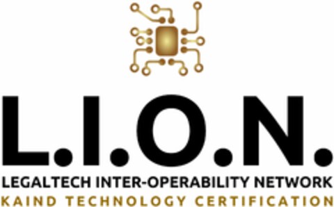 L.I.O.N. LEGALTECH INTER-OPERABILITY NETWORK KAIND TECHNOLOGY CERFIFICATION Logo (DPMA, 04/23/2024)