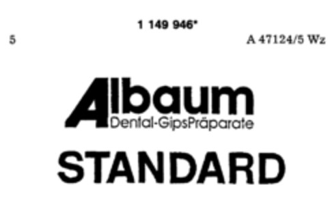 Albaum STANDARD Dental-GipsPräparate Logo (DPMA, 20.10.1989)