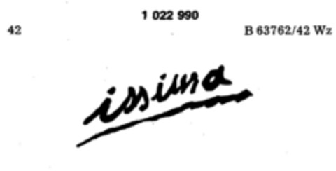 issima Logo (DPMA, 31.07.1979)