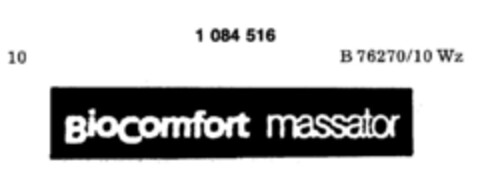 BioComfort massator Logo (DPMA, 09.02.1985)