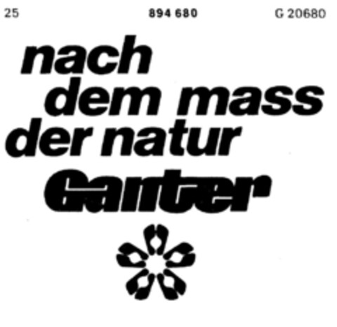 nach dem mass der natur Ganter Logo (DPMA, 09.06.1971)