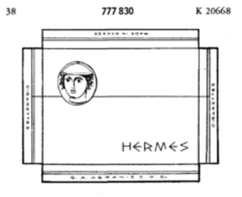 HERMES CIGARETTES MADE IN GREECE Logo (DPMA, 09.10.1962)