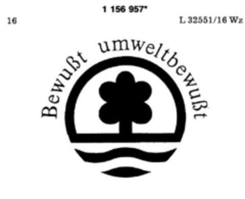 Bewußt umweltbewußt Logo (DPMA, 27.07.1989)