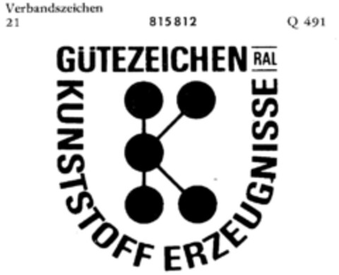 GÜTEZEICHEN KUNSTSTOFF ERZEUGNISSE RAL Logo (DPMA, 13.10.1964)
