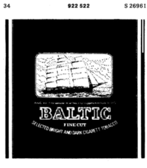 BALTIC FINE CUT Logo (DPMA, 30.07.1973)