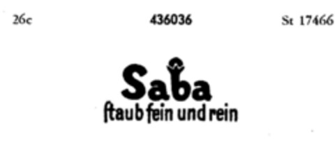 Saba staub fein und rein Logo (DPMA, 03.06.1931)