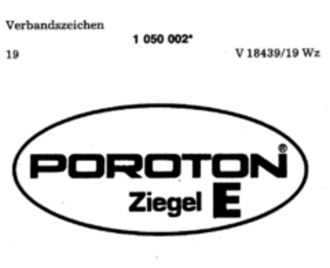 POROTON Ziegel E Logo (DPMA, 05/05/1983)