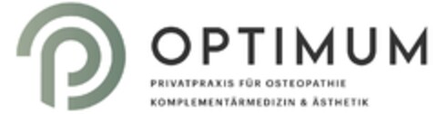 OPTIMUM PRIVATPRAXIS FÜR OSTEOPATHIE KOMPLEMENTÄRMEDIZIN & ÄSTHETIK Logo (DPMA, 02/08/2025)