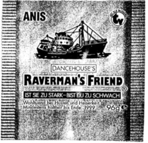 DANCEHOUSE'S RAVERMAN'S FRIEND ANIS Logo (DPMA, 07/30/1996)