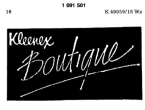 Kleenex Boutique Logo (DPMA, 10/29/1985)