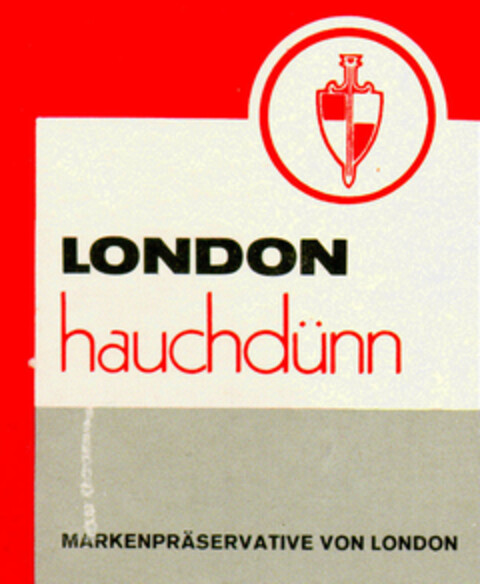 LONDON hauchdünn MARKENPRÄSERVATIVE VON LONDON Logo (DPMA, 31.10.1970)