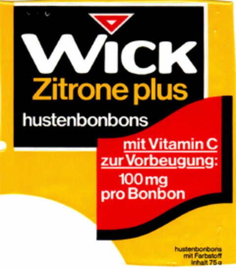 WICK Zitrone plus hustenbonbons Logo (DPMA, 08.07.1981)